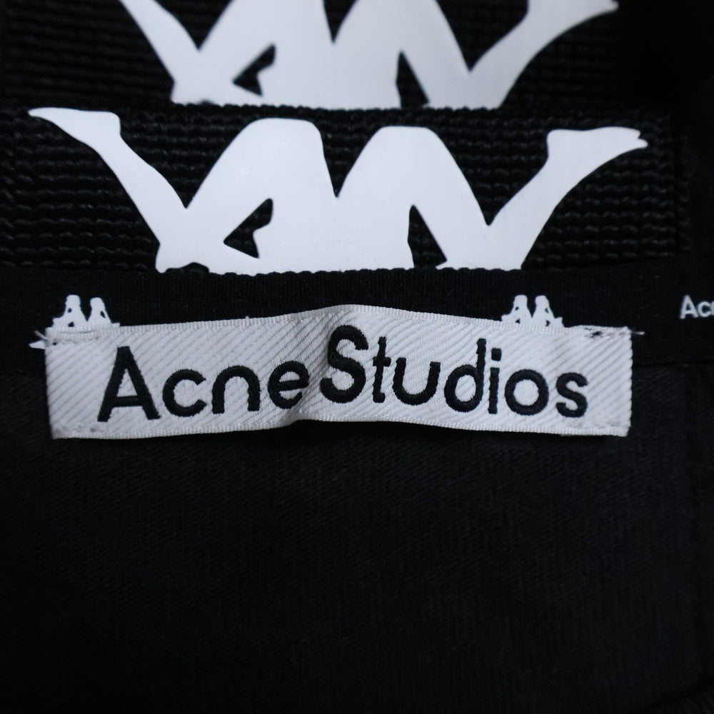 Acne Studios(アクネ ストゥディオズ) ×KAPPA LOGO T-SHIRT カッパ フロントロゴ刺繍Tシャツ 半袖クルーネックカットソー ブラック SP-UX-TSHI000049