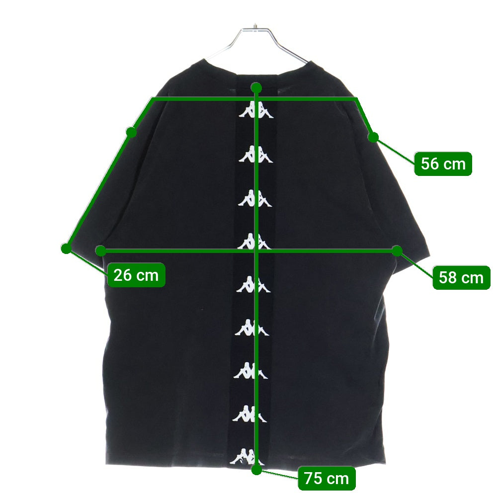 Acne Studios(アクネ ストゥディオズ) ×KAPPA LOGO T-SHIRT カッパ フロントロゴ刺繍Tシャツ 半袖クルーネックカットソー ブラック SP-UX-TSHI000049