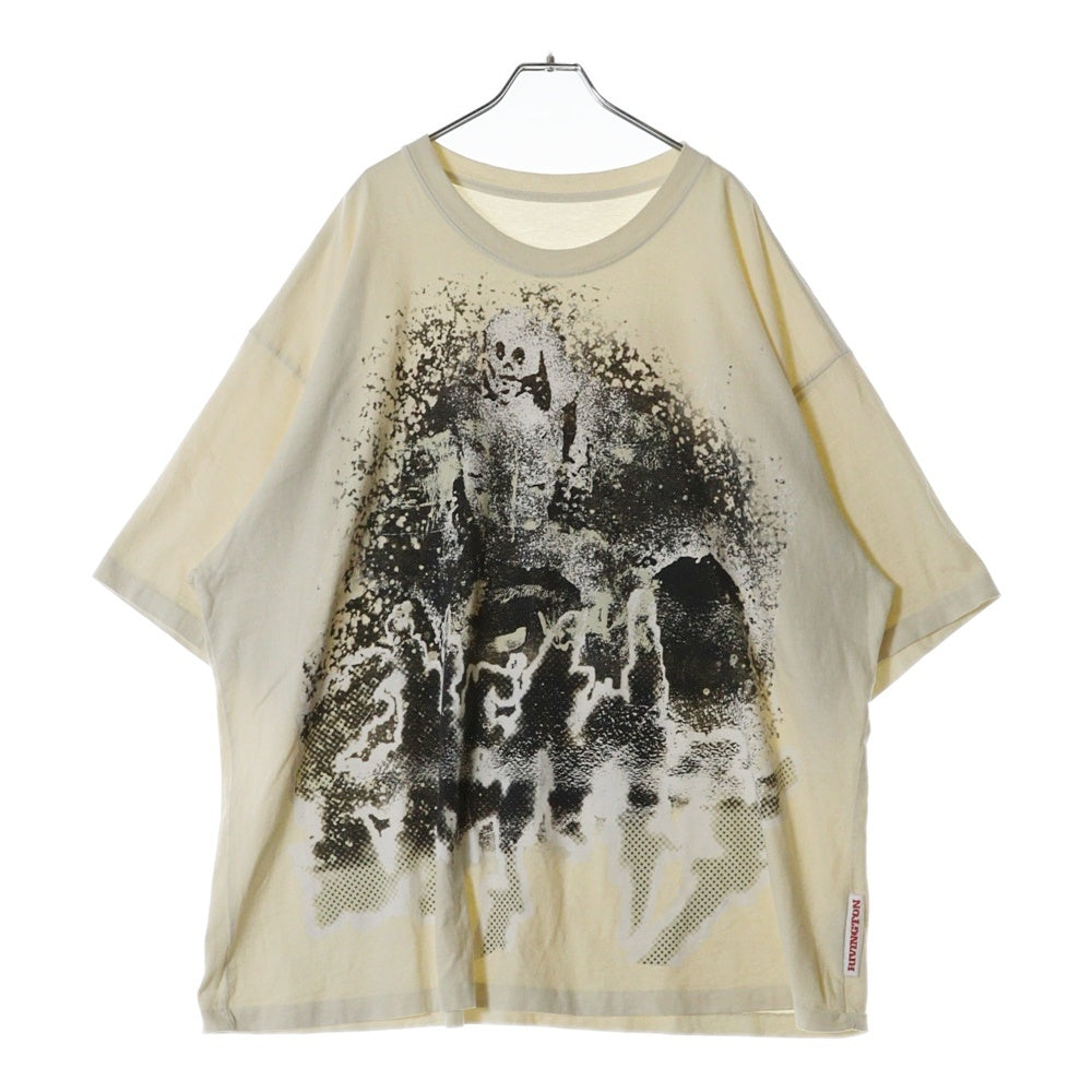 RRR123 RIVINGTON roi Rebis(リヴィントンロイレビス) THEATRE CVA SS TEE 両面グラフィックプリントTシャツ 半袖クルーネックカットソー アイボリー