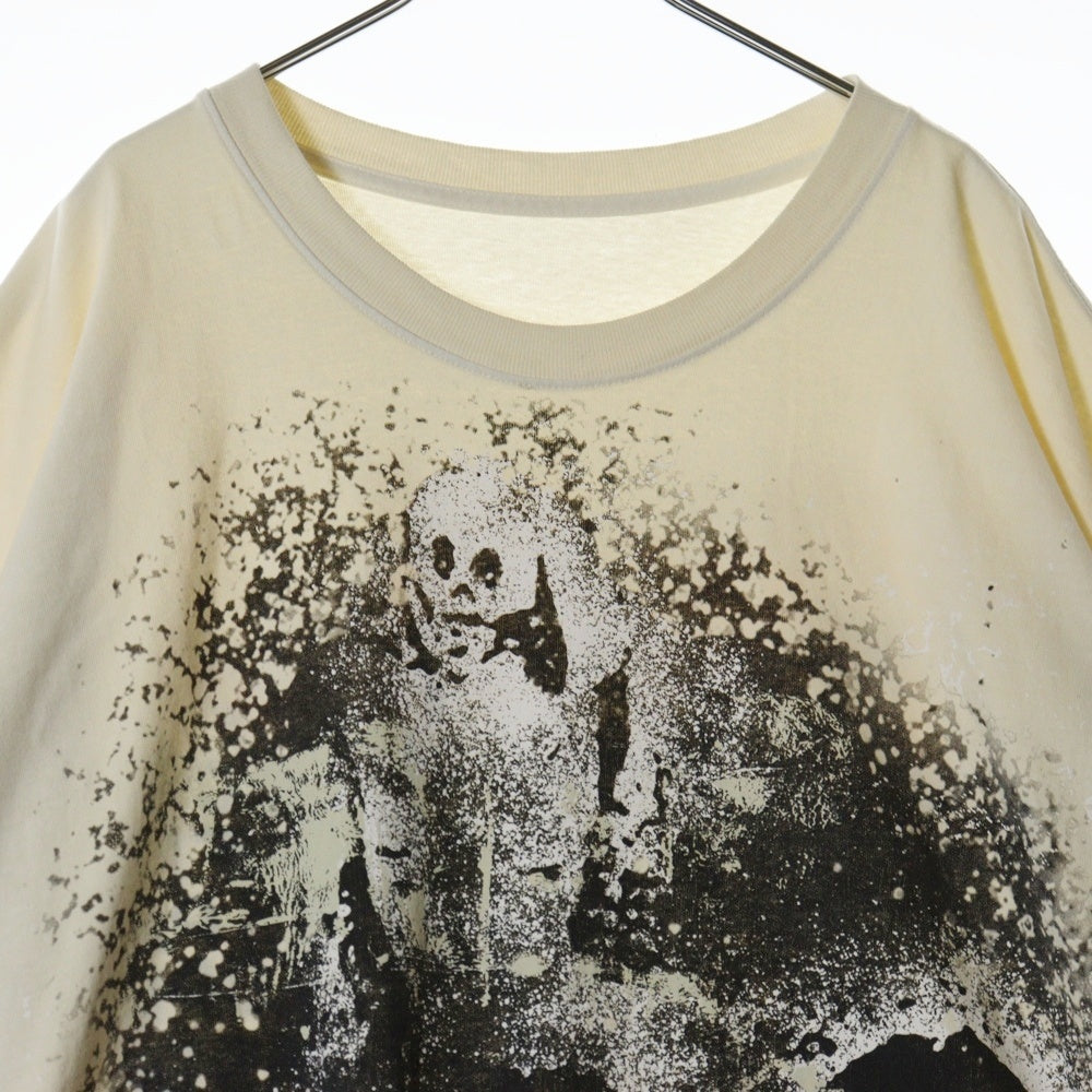 RRR123 RIVINGTON roi Rebis(リヴィントンロイレビス) THEATRE CVA SS TEE 両面グラフィックプリントTシャツ 半袖クルーネックカットソー アイボリー