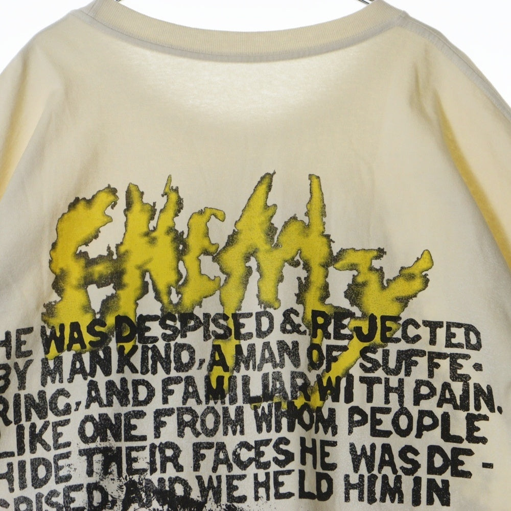 RRR123 RIVINGTON roi Rebis(リヴィントンロイレビス) THEATRE CVA SS TEE 両面グラフィックプリントTシャツ 半袖クルーネックカットソー アイボリー