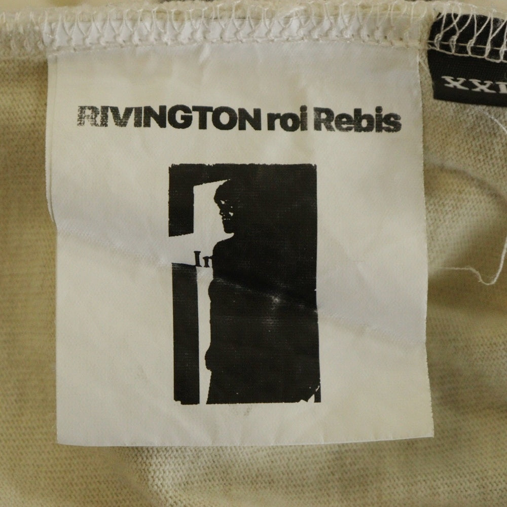 RRR123 RIVINGTON roi Rebis(リヴィントンロイレビス) THEATRE CVA SS TEE 両面グラフィックプリントTシャツ 半袖クルーネックカットソー アイボリー