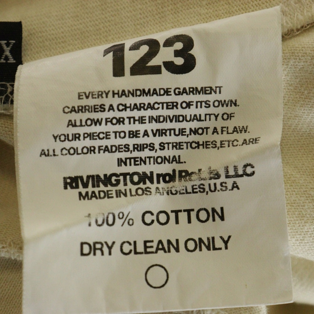 RRR123 RIVINGTON roi Rebis(リヴィントンロイレビス) THEATRE CVA SS TEE 両面グラフィックプリントTシャツ 半袖クルーネックカットソー アイボリー