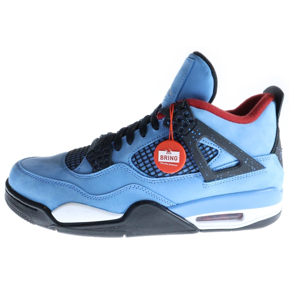 NIKE(ナイキ) ×TRAVIS SCOTT AIR JORDAN 4 RETRO CACTUS JACK トラヴィススコット エアジョーダン 4 ハイカットスニーカー ブルー US10/28cm 308497-406