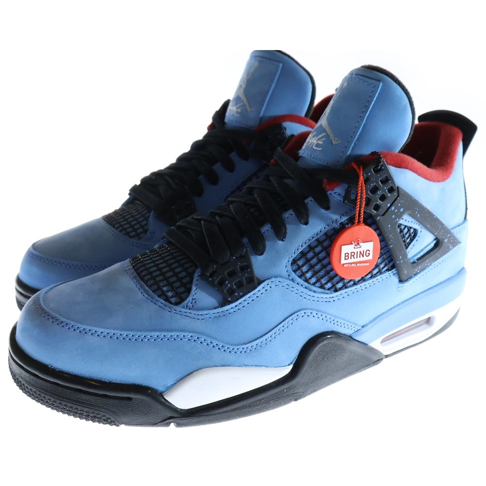 NIKE(ナイキ) ×TRAVIS SCOTT AIR JORDAN 4 RETRO CACTUS JACK トラヴィススコット エアジョーダン 4 ハイカットスニーカー ブルー US10/28cm 308497-406
