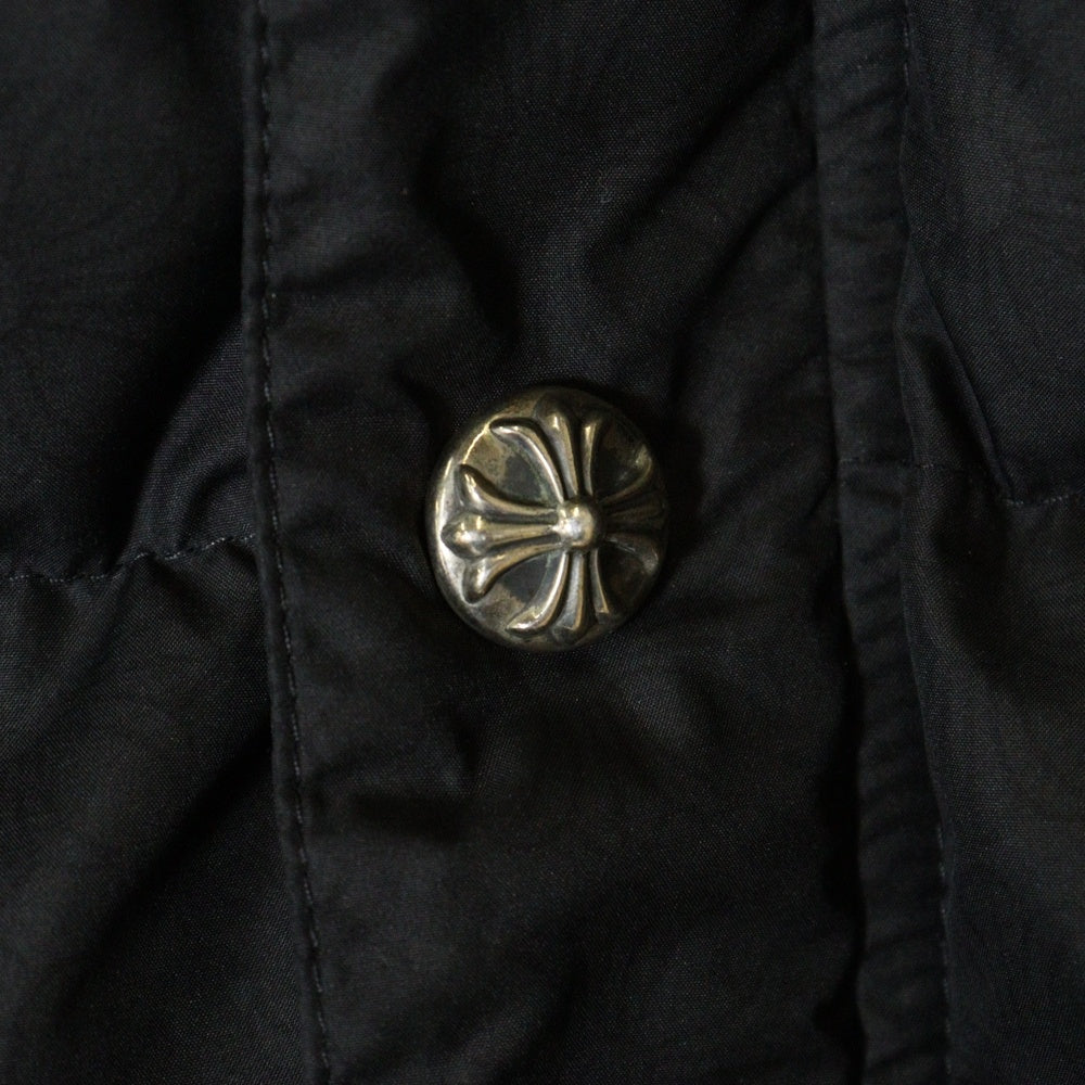 CHROME HEARTS(クロムハーツ) STIFF V2 FBRC スティッフ CHプラス総柄 クロスボールボタン ナイロンダウンジャケット ブラック/シルバー