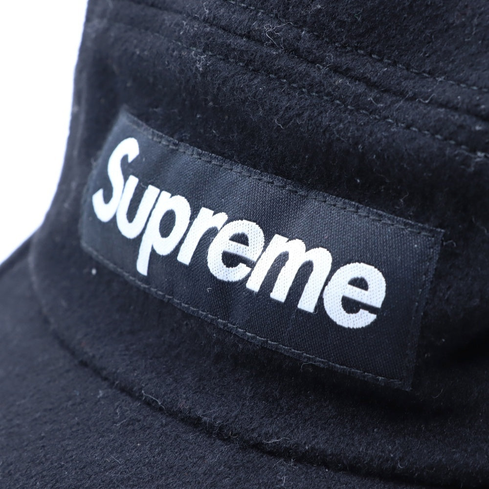 SUPREME(シュプリーム) 18AW Box Logo Wool Canp Cap ボックスロゴ ウール キャンプ キャップ ブラック