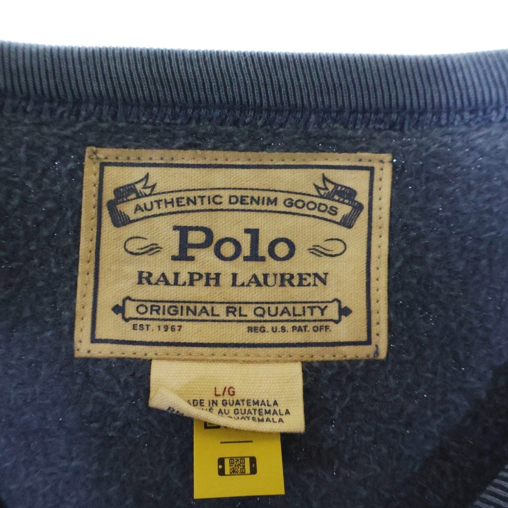POLO RALPH LAUREN(ポロラルフローレン) FRONT LOGO PULLOVER SWEATSHIRTS フロントロゴ プルオーバー スウェット ネイビー