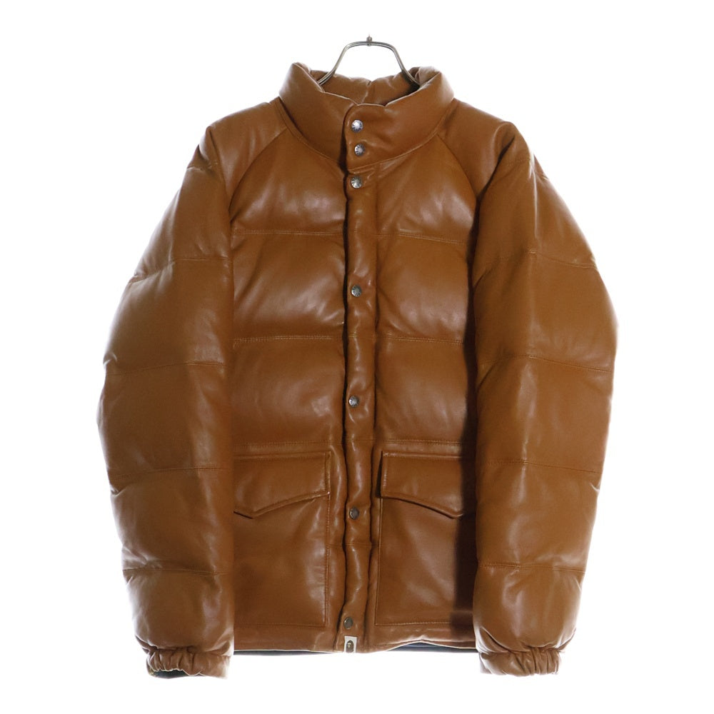 A BATHING APE(アベイシングエイプ) 07AW CLASSIC DOWN JACKET NFS限定復刻モデル クラシック レザーダウンジャケット ブラウン