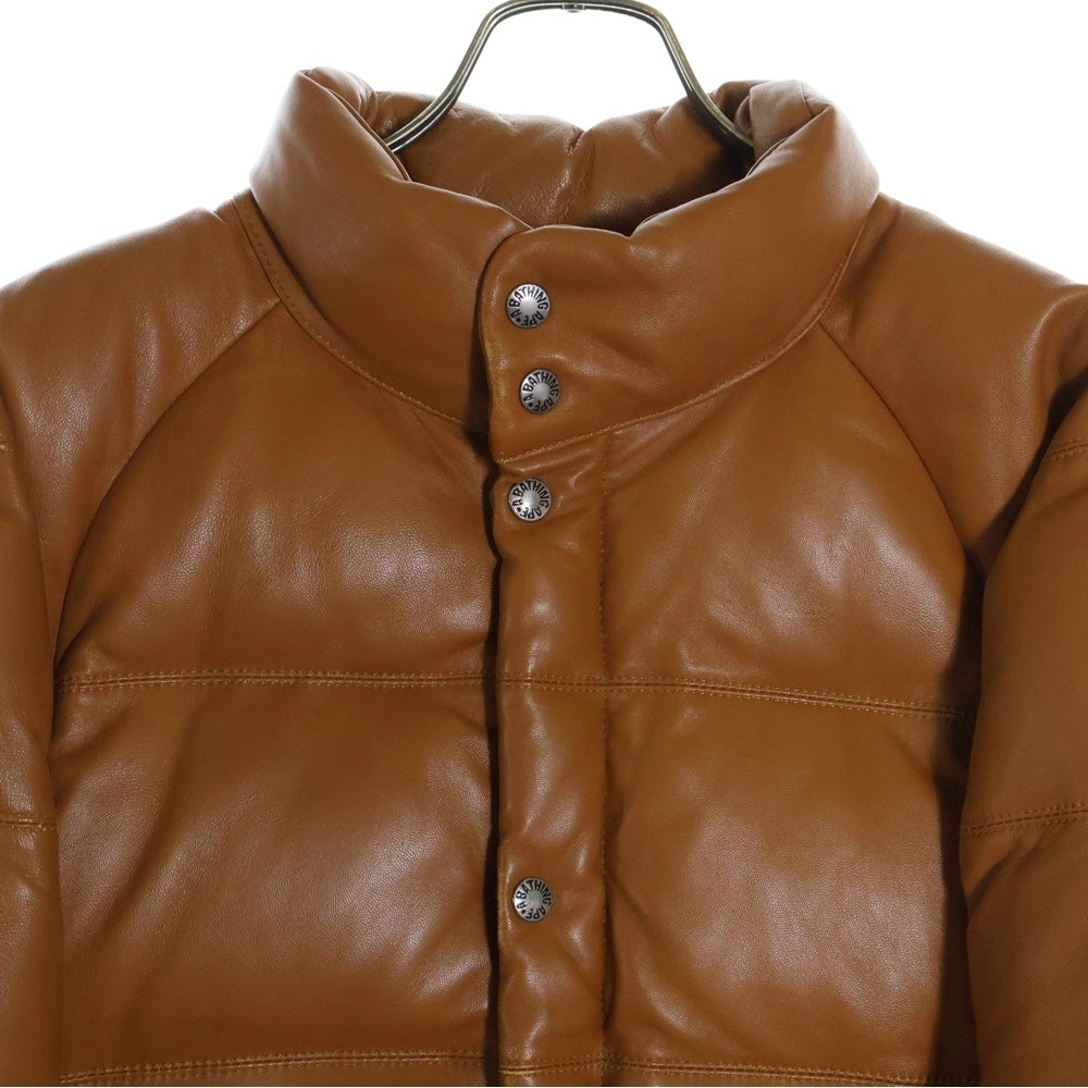 A BATHING APE(アベイシングエイプ) 07AW CLASSIC DOWN JACKET NFS限定復刻モデル クラシック レザーダウンジャケット ブラウン