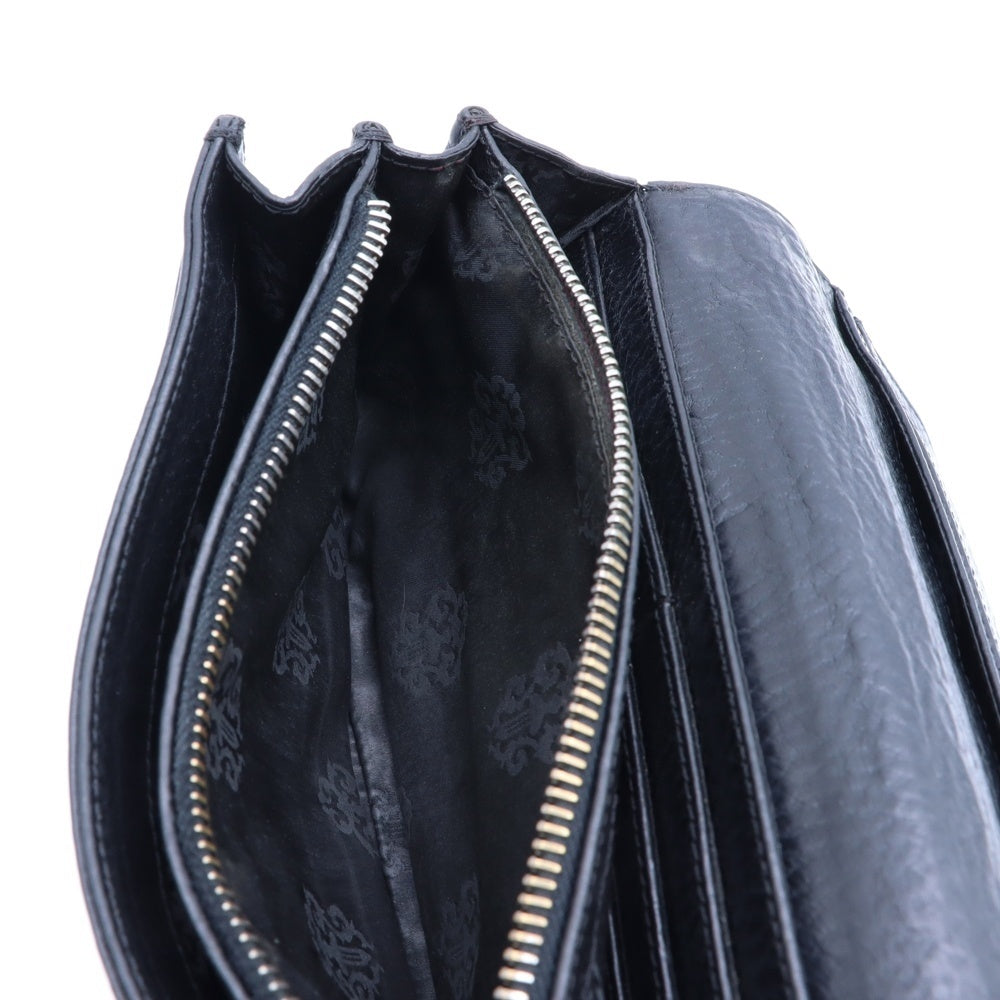 CHROME HEARTS(クロムハーツ) JUDY CROSS BALL ジュディ クロス ボール ボタン レザーウォレット 長財布 ブラック BCA366
