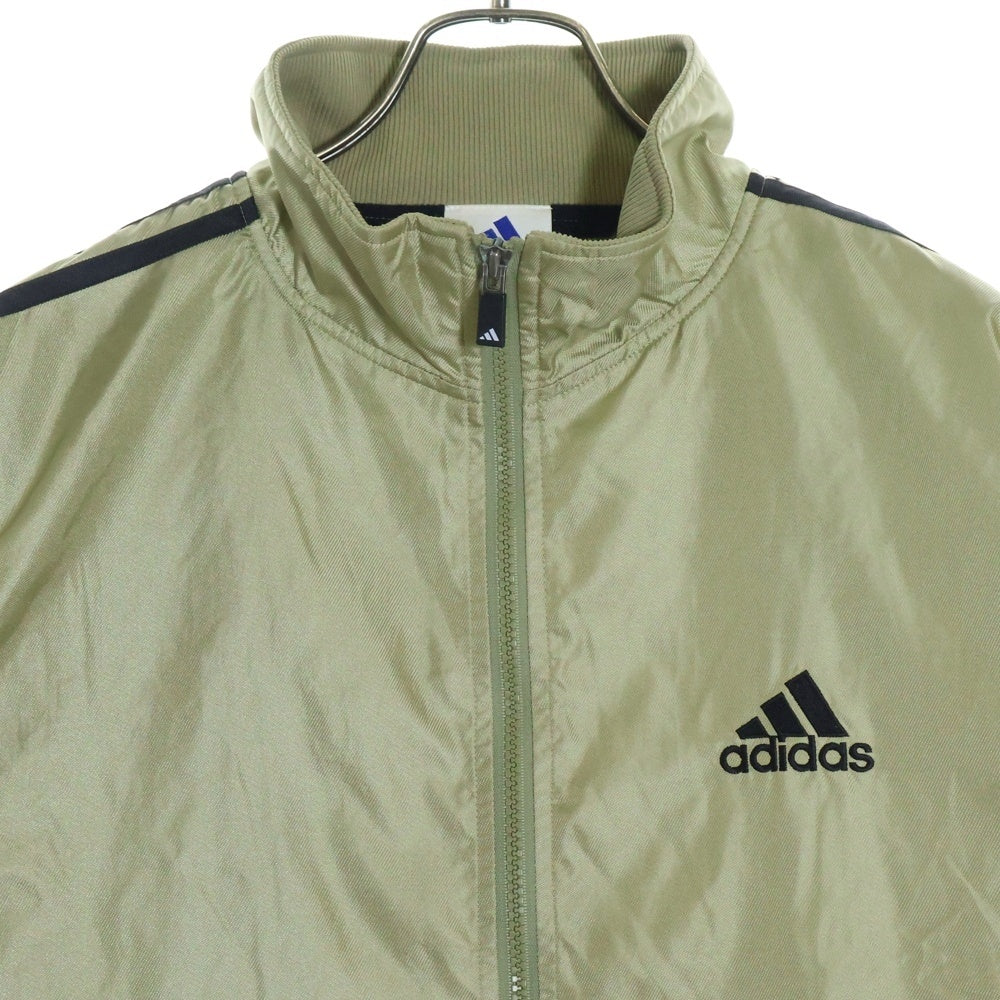 adidas(アディダス) 90S 万国旗タグ スリーストライプ ナイロン ジップアップ トラックジャケット オリーブ