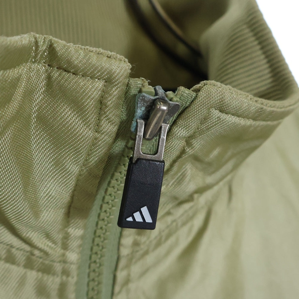 adidas(アディダス) 90S 万国旗タグ スリーストライプ ナイロン ジップアップ トラックジャケット オリーブ
