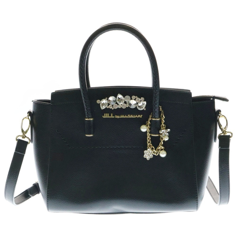 JILL STUART(ジル スチュアート) ビジューロイヤルトート レザー2WAY ハンド ショルダーバッグ レディース ブラック 125-1181237