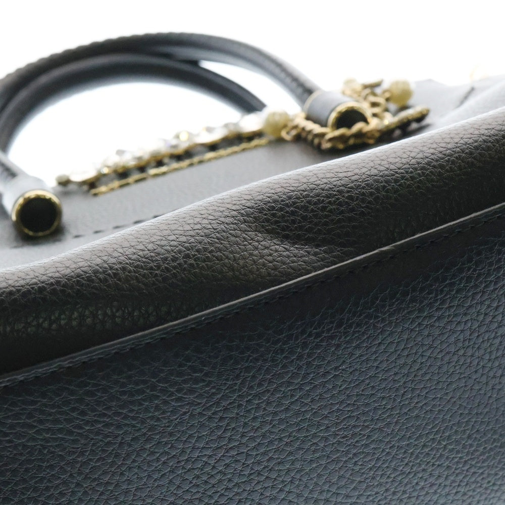 JILL STUART(ジル スチュアート) ビジューロイヤルトート レザー2WAY ハンド ショルダーバッグ レディース ブラック 125-1181237