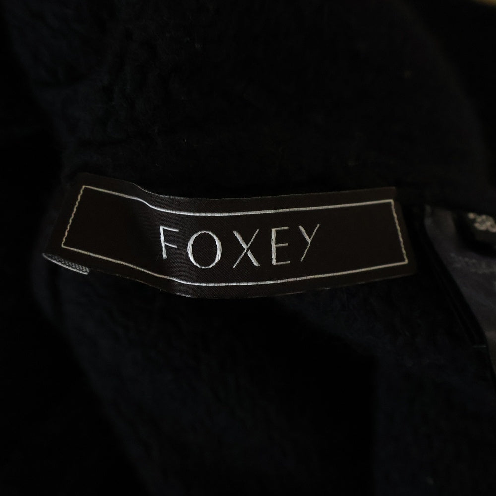 FOXEY(フォクシー) クロップド ショート ニット カーディガン ボレロ レディース ブラック 31334-KAJFG48MK
