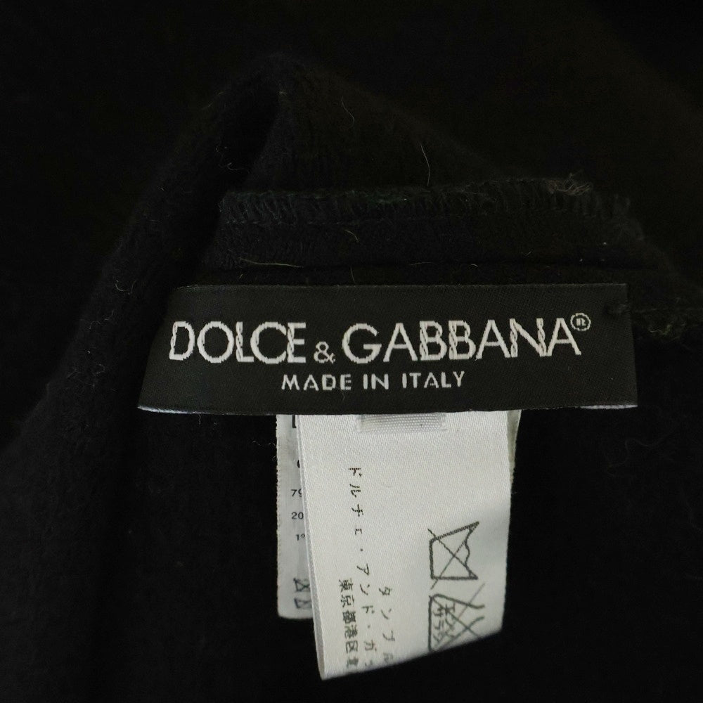 DOLCE & GABBANA(ドルチェアンドガッバーナ) ラナウール パワーショルダー パッチポケット クルーネック ドレス ワンピース レディース ブラック F6BT3T