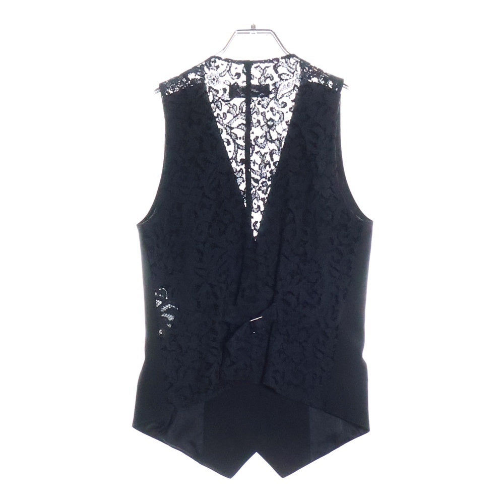 DOLCE & GABBANA(ドルチェアンドガッバーナ) レース エンブロイダリー タキシード ベスト レディース ブラック F7996T