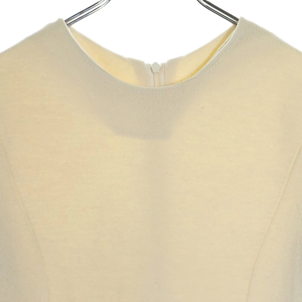 FOXEY(フォクシー) バック ジップ クルーネック ウール ニット ワンピース ドレス レディース アイボリー 34845-KA0FI06MY