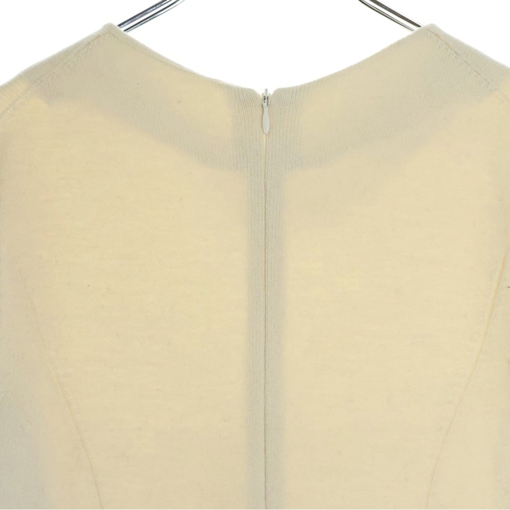 FOXEY(フォクシー) バック ジップ クルーネック ウール ニット ワンピース ドレス レディース アイボリー 34845-KA0FI06MY