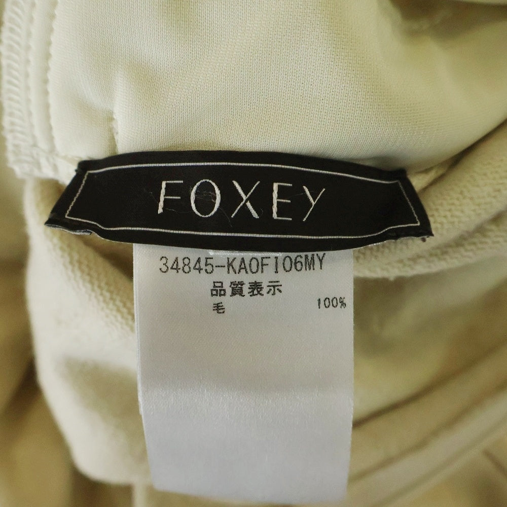 FOXEY(フォクシー) バック ジップ クルーネック ウール ニット ワンピース ドレス レディース アイボリー 34845-KA0FI06MY