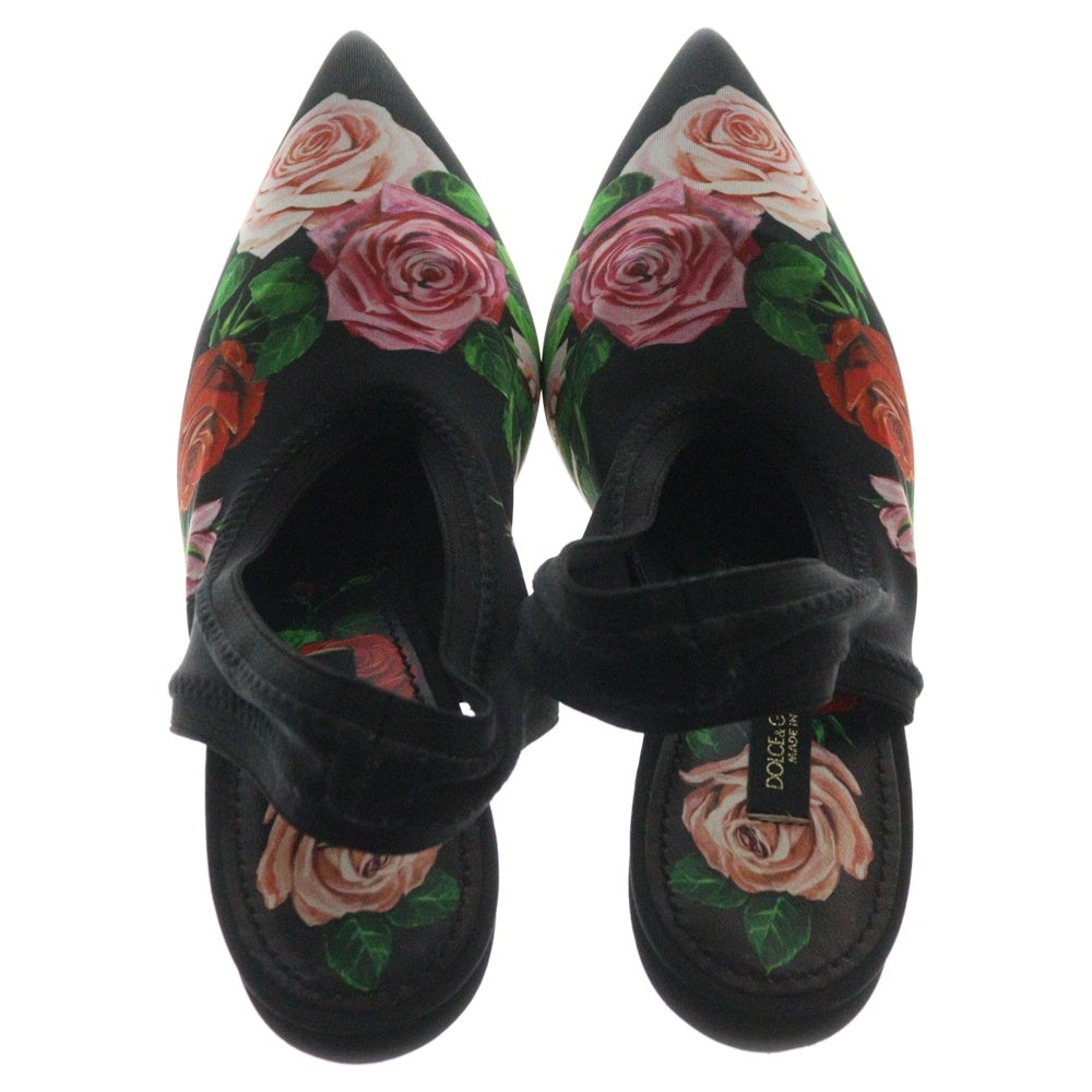 DOLCE & GABBANA(ドルチェアンドガッバーナ) フローラル プリント ポインテッドトゥ ハイヒール パンプス シューズ マルチカラー
