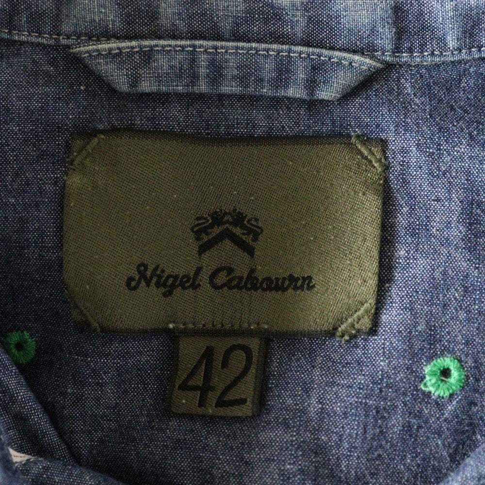 NIGEL CABOURN(ナイジェルケーボン) シャンブレー メディカル 長袖 シャツ インディゴ
