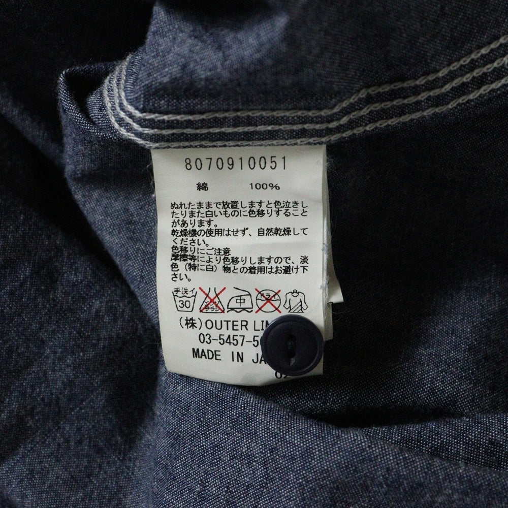 NIGEL CABOURN(ナイジェルケーボン) シャンブレー メディカル 長袖 シャツ インディゴ