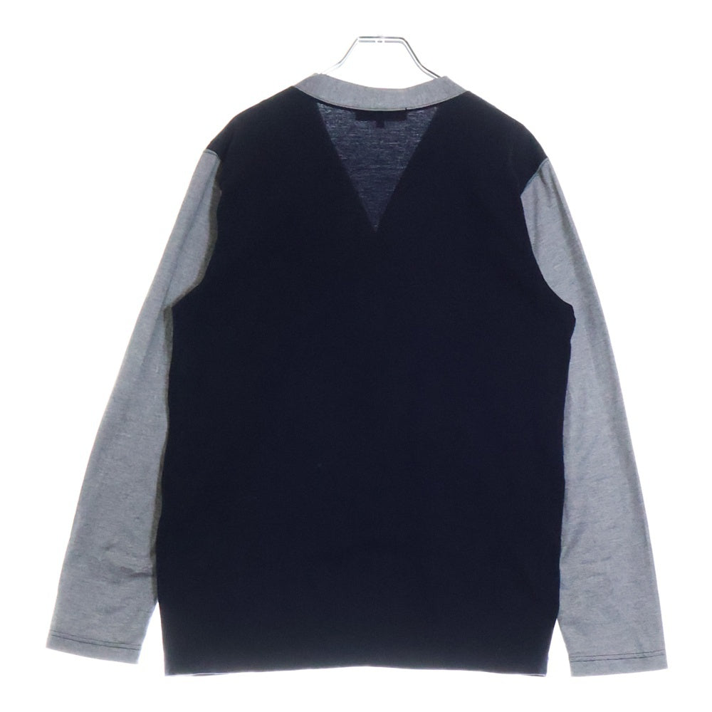 COMME des GARCONS HOMME(コムデギャルソンオム) 17SS AD2016 パッチワーク ニット カーディガン ネイビー/グレー HS‐T001