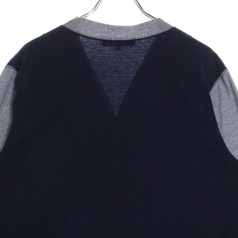 COMME des GARCONS HOMME(コムデギャルソンオム) 17SS AD2016 パッチワーク ニット カーディガン ネイビー/グレー HS‐T001