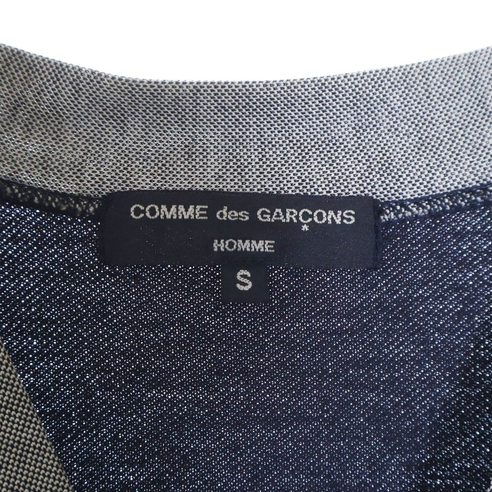 COMME des GARCONS HOMME(コムデギャルソンオム) 17SS AD2016 パッチワーク ニット カーディガン ネイビー/グレー HS‐T001