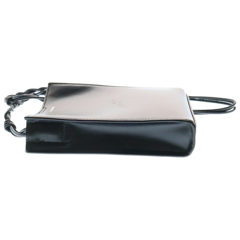JIL SANDER(ジルサンダー) TANGLE SM タングル スモール シルバー ロゴ レザー ショルダーバッグ ブラック JSPQ850173