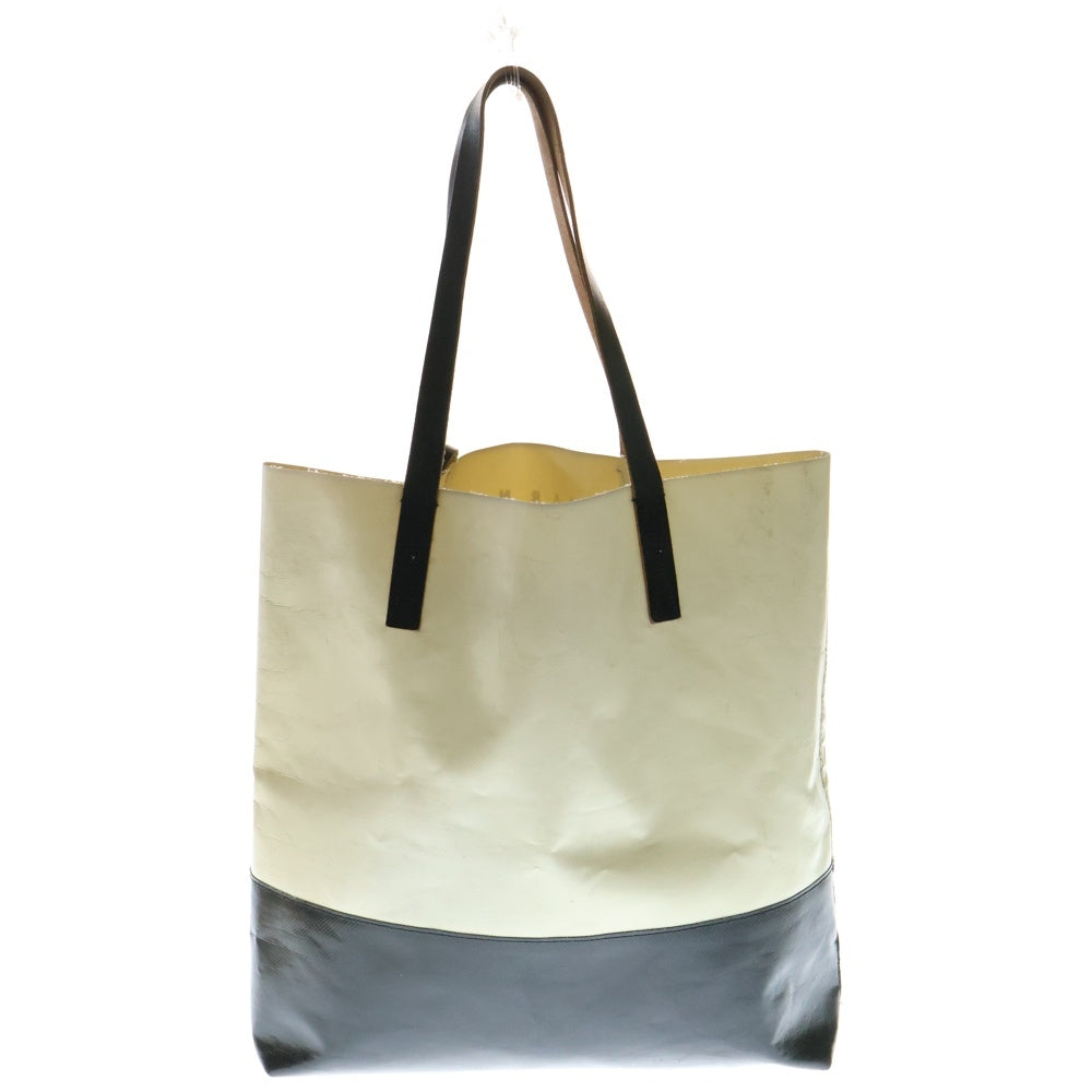 MARNI(マルニ) TRIBECA SHOPPING BAG トライベッカ ショッピング トートバッグ レディース アイボリー/ブラック RY24000932
