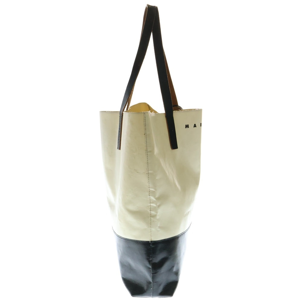 MARNI(マルニ) TRIBECA SHOPPING BAG トライベッカ ショッピング トートバッグ レディース アイボリー/ブラック RY24000932