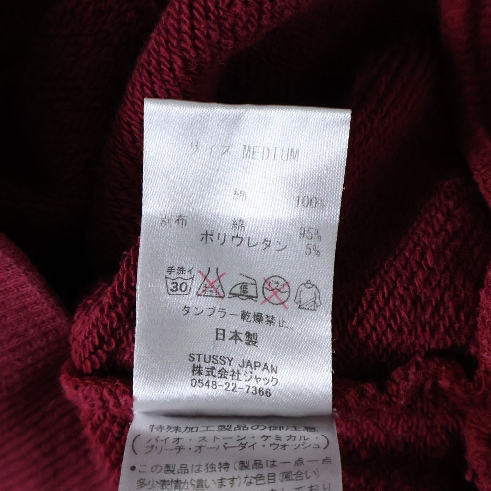 STUSSY(ステューシー) ロゴエンブロイダリー バックプリント クルーネックスウェットトレーナー レッド レディース