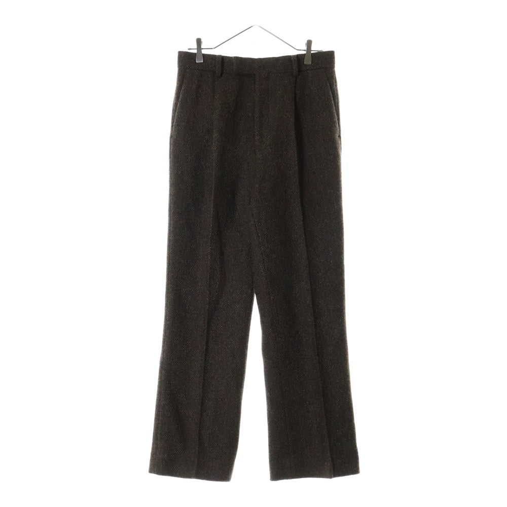 AURALEE(オーラリー) 24AW LAMA SHETLAND WOOL TWEED SLACKS ラマ シェットランド ウール テイラード スラックス ブラウン A24AP04LS