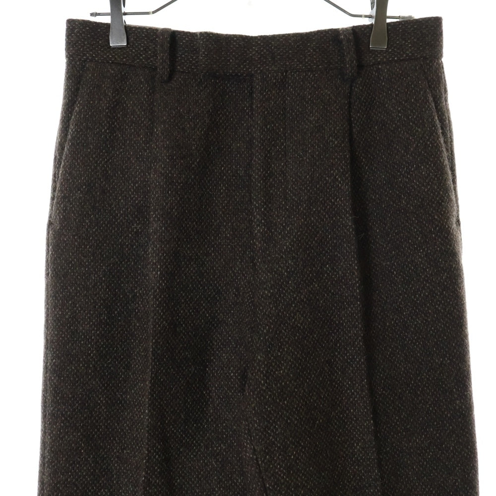 AURALEE(オーラリー) 24AW LAMA SHETLAND WOOL TWEED SLACKS ラマ シェットランド ウール テイラード スラックス ブラウン A24AP04LS