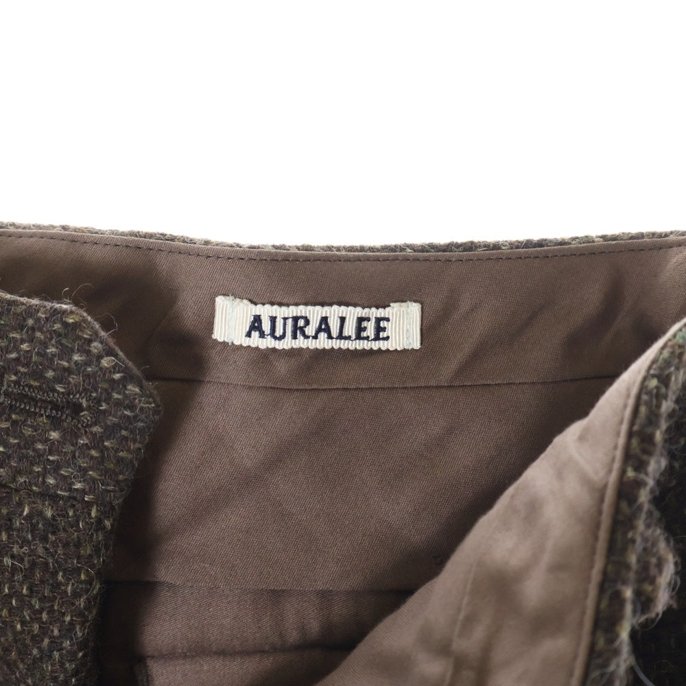 AURALEE(オーラリー) 24AW LAMA SHETLAND WOOL TWEED SLACKS ラマ シェットランド ウール テイラード スラックス ブラウン A24AP04LS