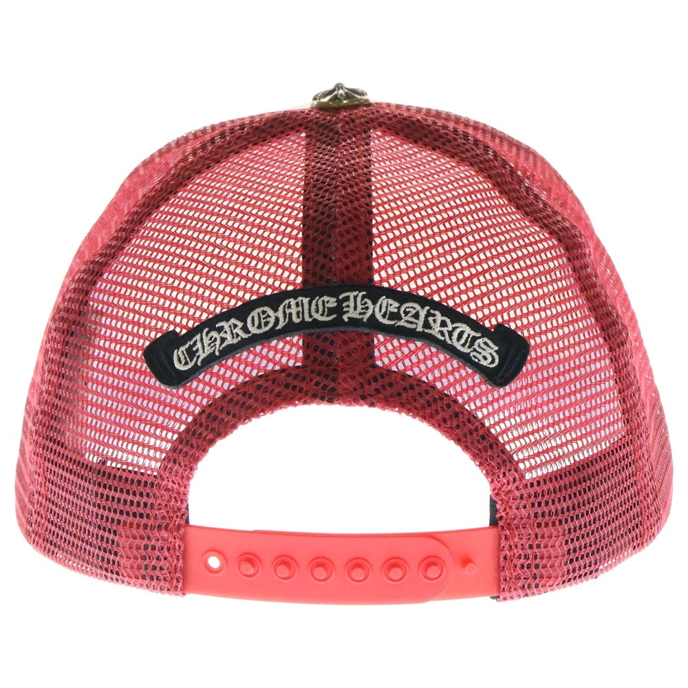 CHROME HEARTS(クロムハーツ) TRUCKER CAP セメタリークロスプリント メッシュ トラッカーキャップ 帽子 レッド/ホワイト