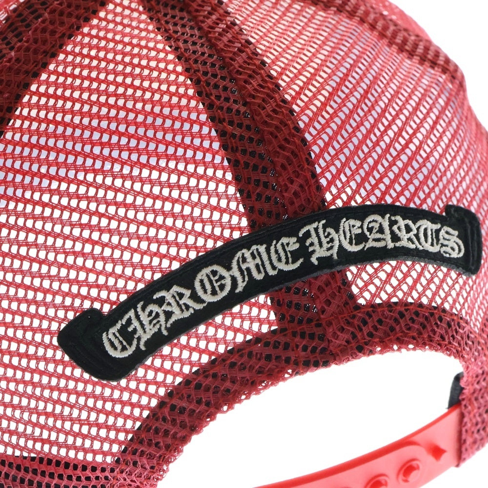 CHROME HEARTS(クロムハーツ) TRUCKER CAP セメタリークロスプリント メッシュ トラッカーキャップ 帽子 レッド/ホワイト