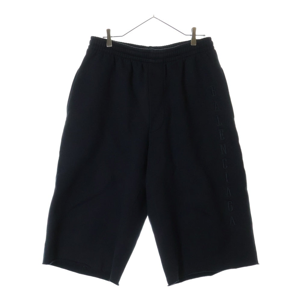 BALENCIAGA(バレンシアガ) サイドロゴエンブロイダリー オーバーサイズド スウェットハーフパンツ ショーツ ブラック 644677 TJVK8