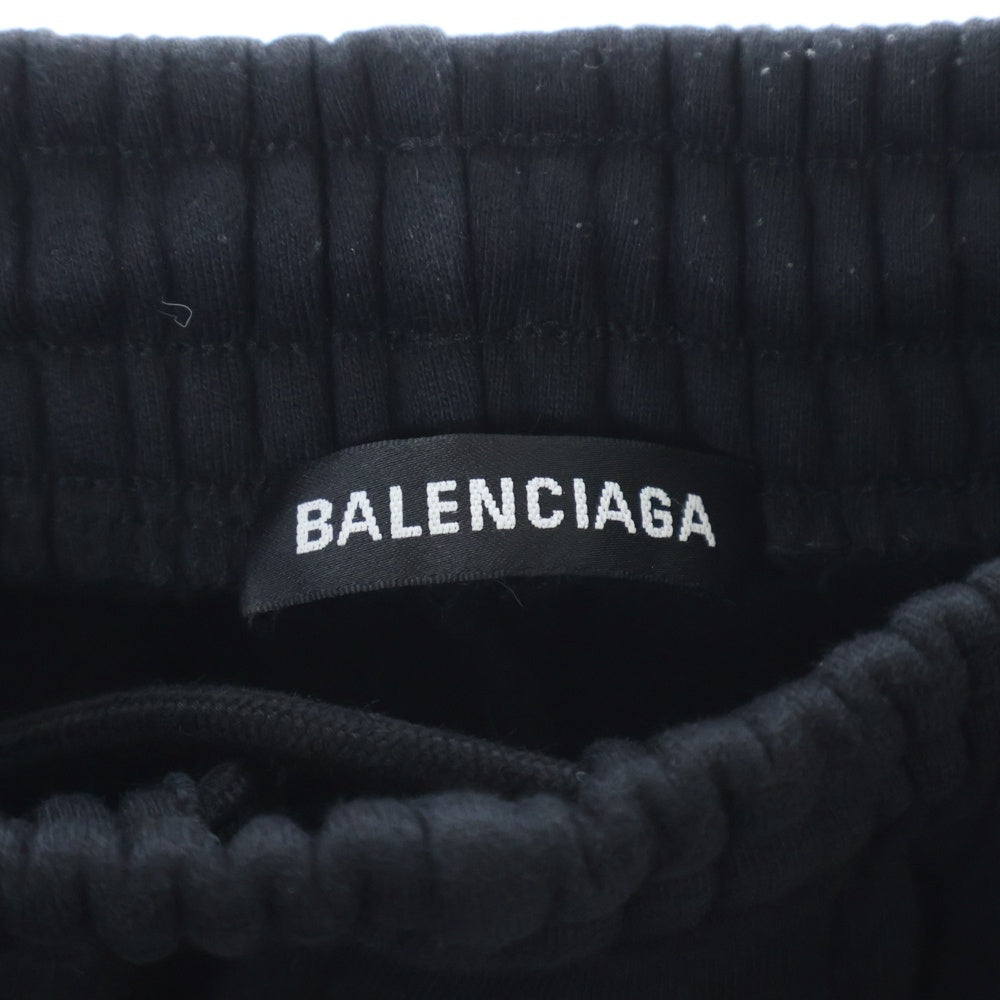 BALENCIAGA(バレンシアガ) サイドロゴエンブロイダリー オーバーサイズド スウェットハーフパンツ ショーツ ブラック 644677 TJVK8