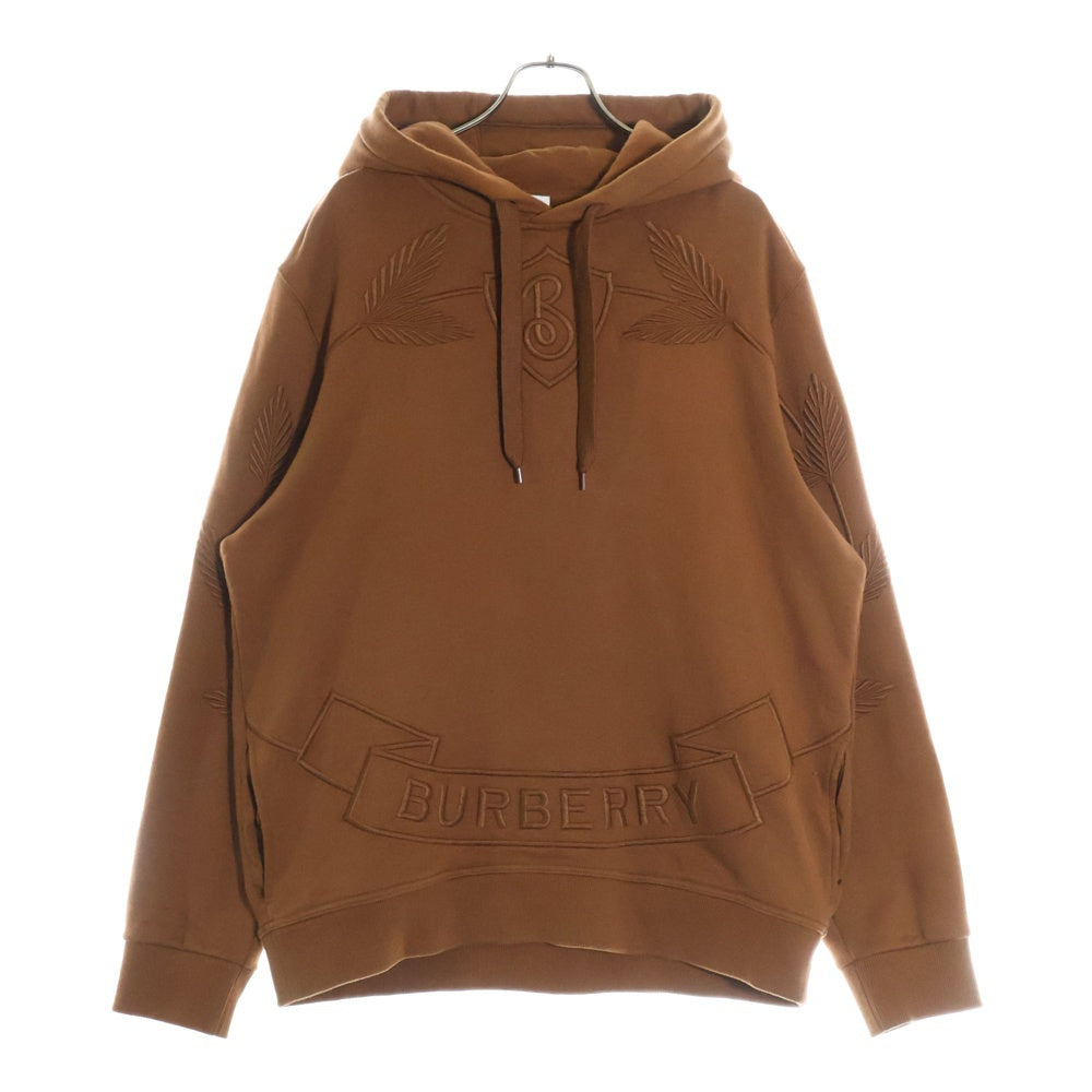 BURBERRY(バーバリー) フロントロゴ刺繍 プルオーバースウェットパーカー フーディー ブラウン 8063200