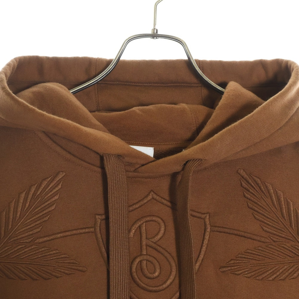 BURBERRY(バーバリー) フロントロゴ刺繍 プルオーバースウェットパーカー フーディー ブラウン 8063200