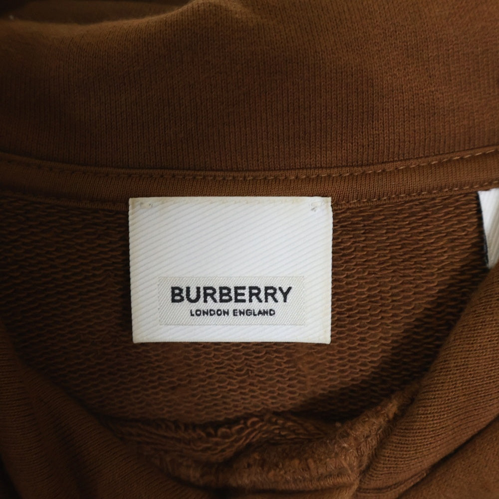BURBERRY(バーバリー) フロントロゴ刺繍 プルオーバースウェットパーカー フーディー ブラウン 8063200