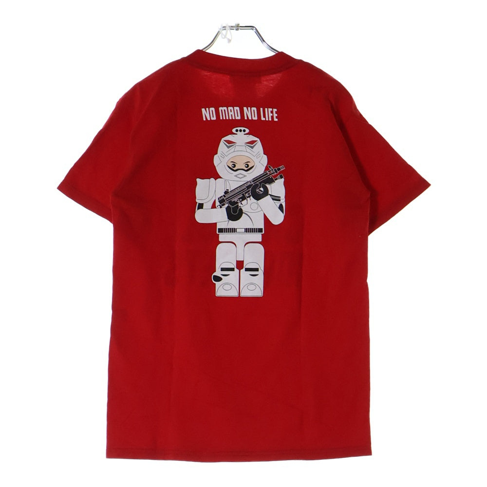 NO BRAND(ノーブランド) ×TOWER RECORDS THE MAD CAPSULE MARKETS タワーレコード ザマッドカプセルマーケッツ グラフィックプリント クルーネック半袖Tシャツ カットソー レッド