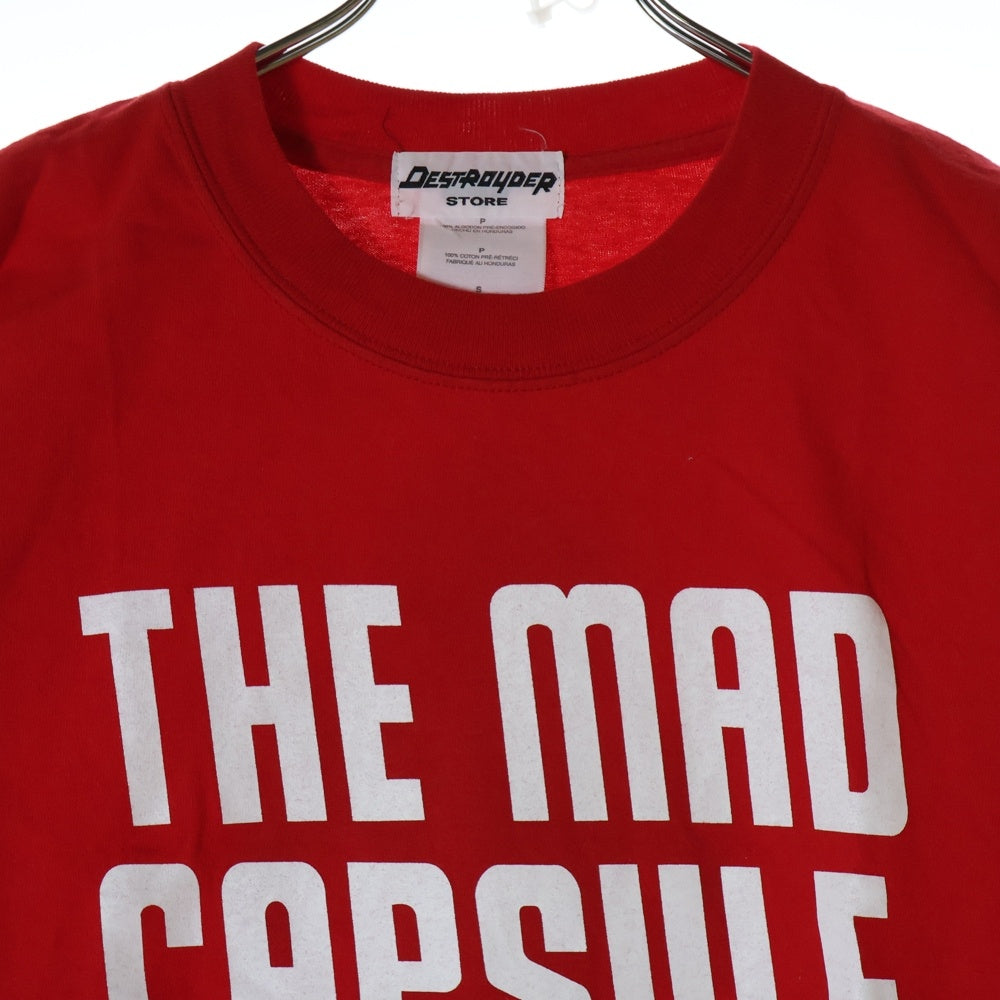 NO BRAND(ノーブランド) ×TOWER RECORDS THE MAD CAPSULE MARKETS タワーレコード ザマッドカプセルマーケッツ グラフィックプリント クルーネック半袖Tシャツ カットソー レッド
