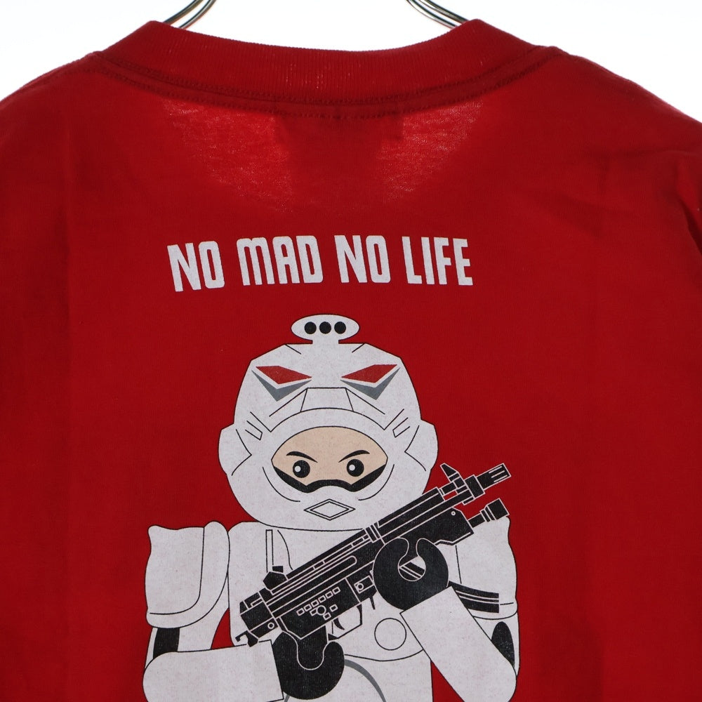 NO BRAND(ノーブランド) ×TOWER RECORDS THE MAD CAPSULE MARKETS タワーレコード ザマッドカプセルマーケッツ グラフィックプリント クルーネック半袖Tシャツ カットソー レッド