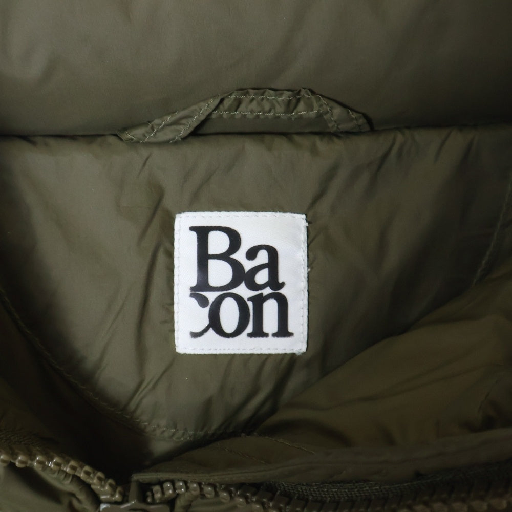 BACON(ベーコン) 21AW NEW CLOUD ニュークラウド フーデッド ハイネックジップアップ ダウンジャケット レディース カーキ 21-010-510-0006-3-0