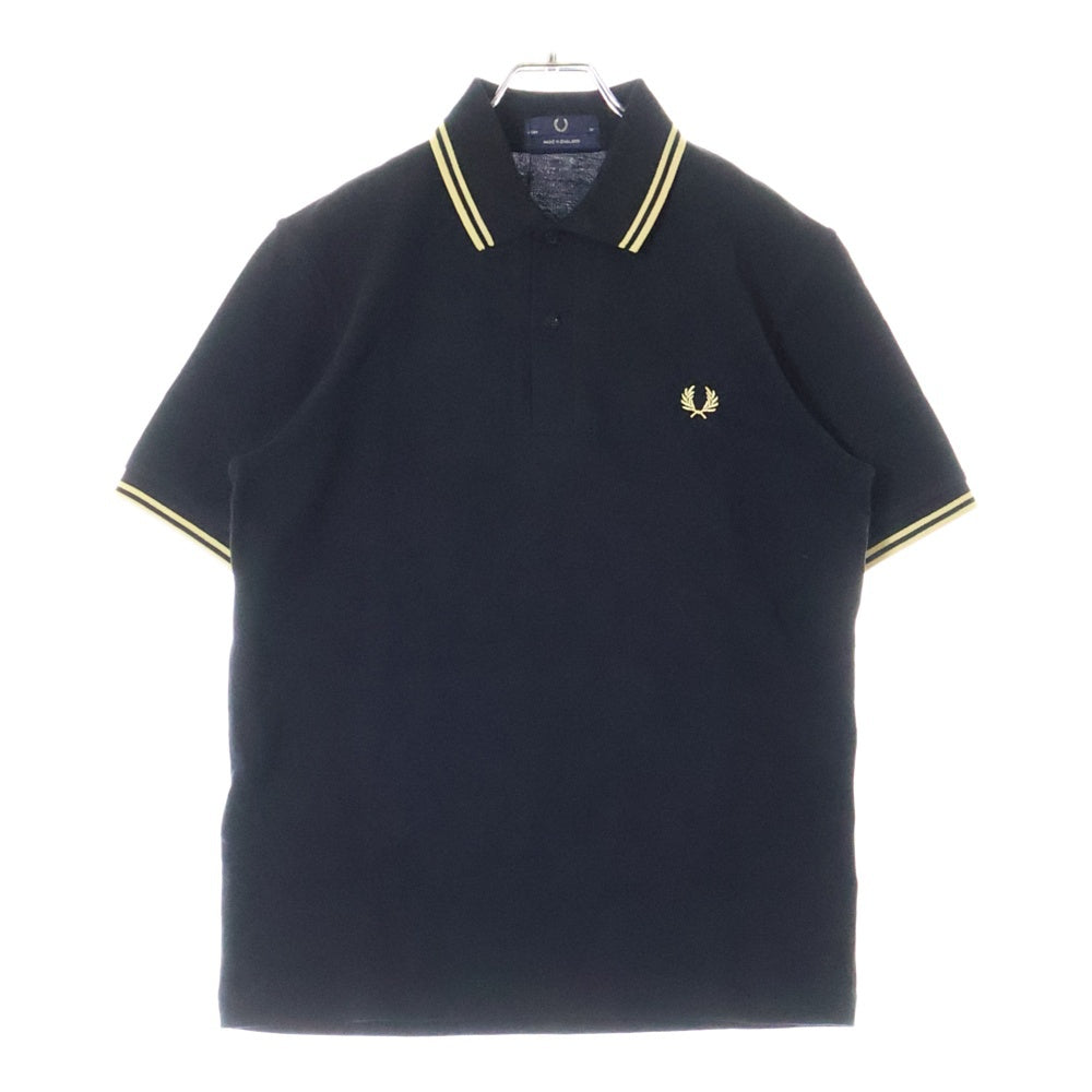 FRED PERRY(フレッドペリー) ロゴエンブロイダリー カットソー 半袖ポロシャツ M12N ブラック